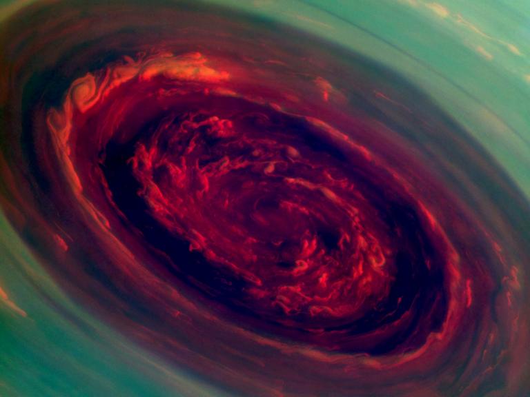 What is happening with Saturn's hurricane`