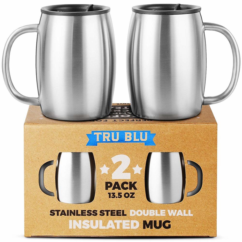 Tru Blu Stainless Steel Travel Coffee Mugs