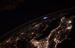 Blue Lightening Spotted From The ISS