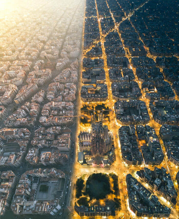 Day And Night In Barcelona