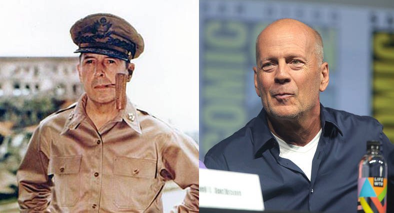 General Douglas MacArthur And Bruce Willis